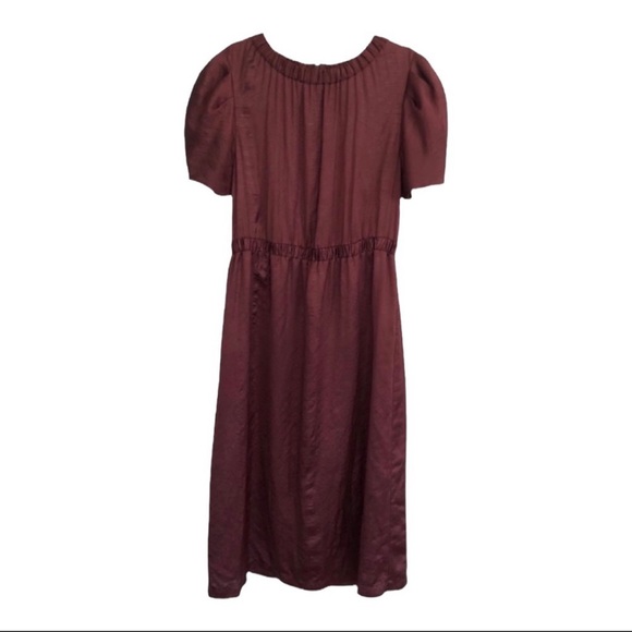 sea new york maroon simone snake satin midi dress - Picture 3 of 13